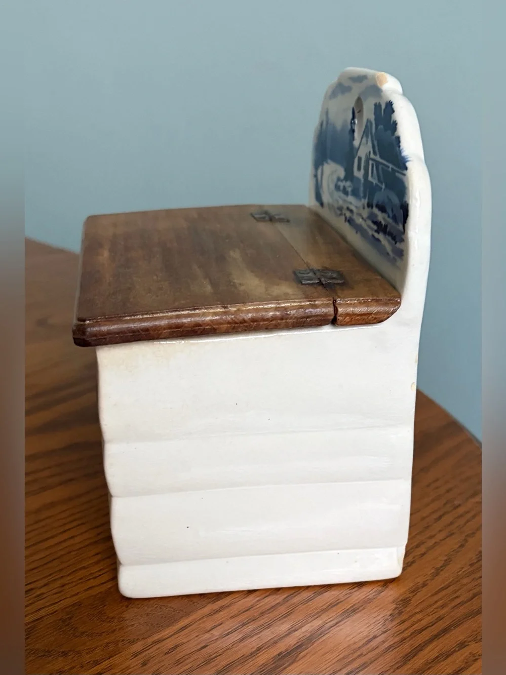 Vintage Delft-Style Salt Box Made in Germany